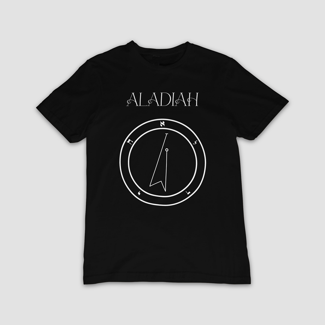 No.10 Aladiah Shem Hamephorash Guardian Angel T-Shirt in black with symbol of Vehuiah on front.