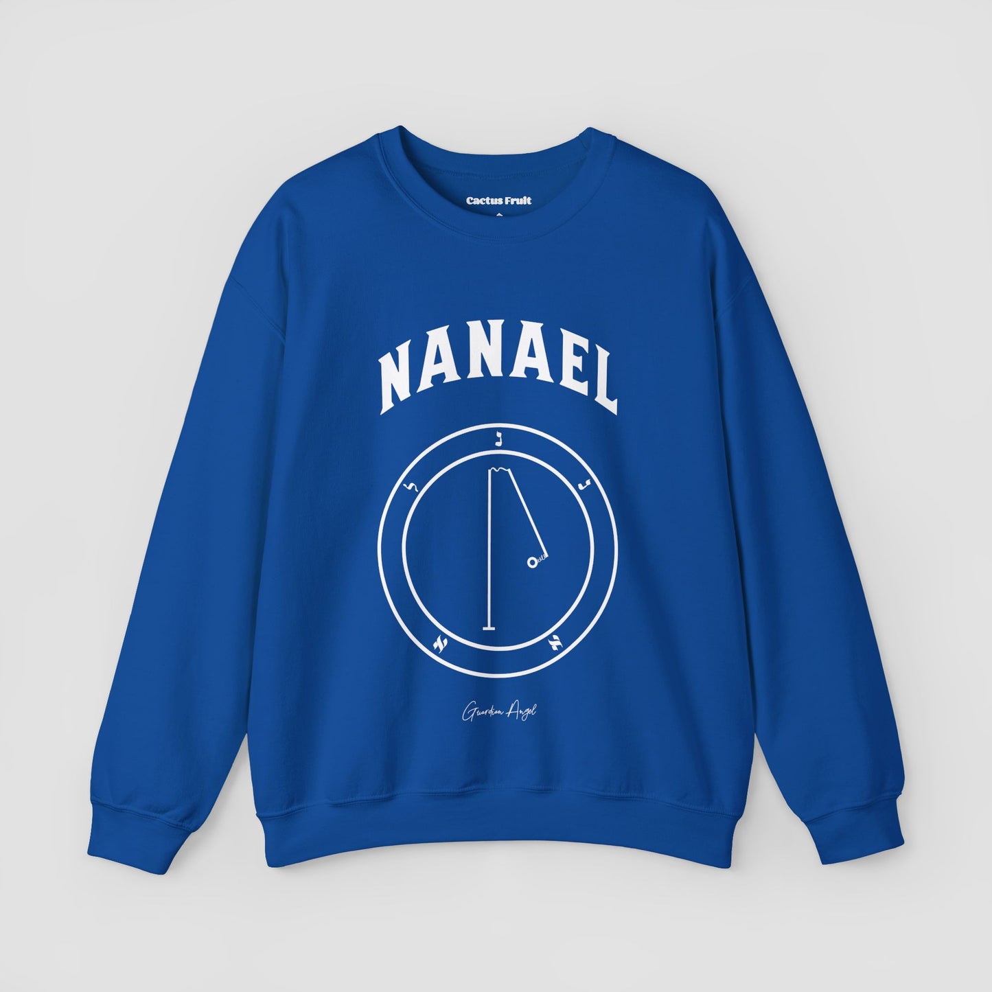 No.53 Shemhamphorasch Guardian Angel "Nanael" Sweatshirt in Royal Blue. With the seal of Nanael in white print on the front.