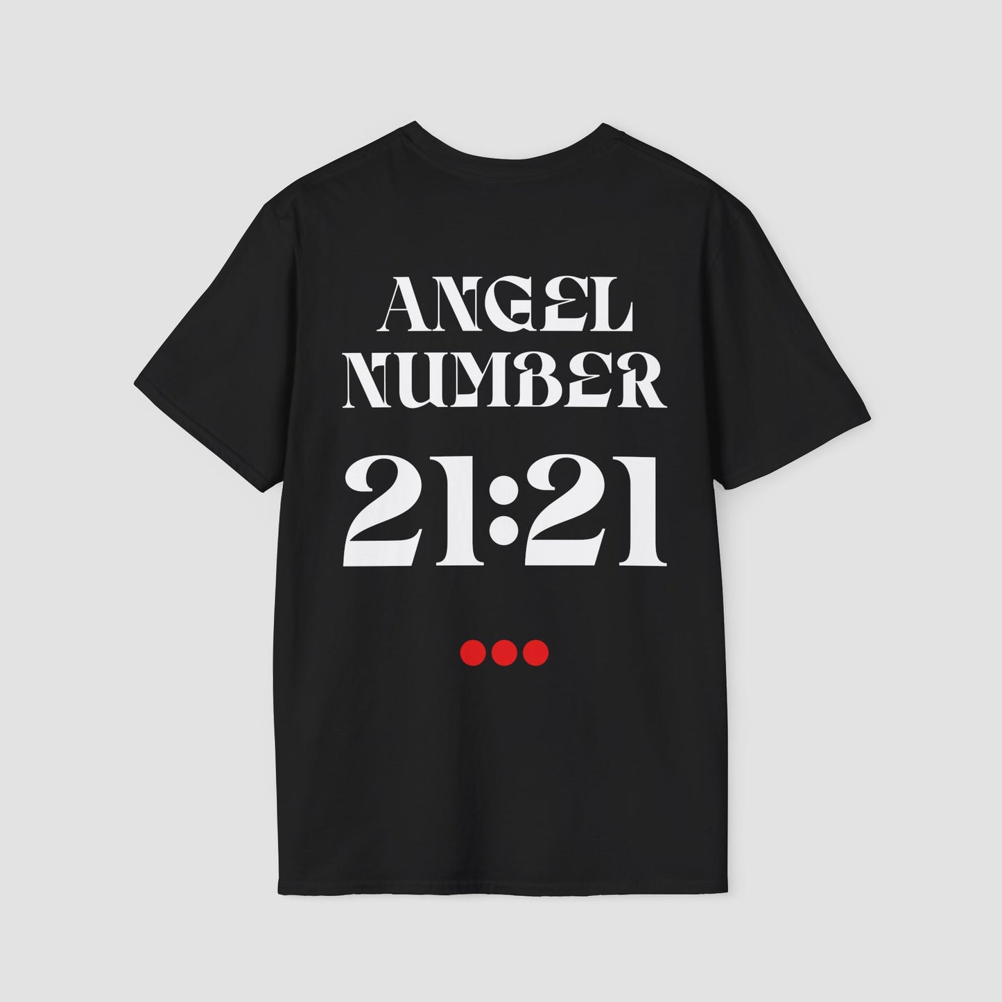 Tropical Blue coloured Tee with Angel Number 21:21 depicted on the back in white print and underscored by 3 red dots. A slogan is written across the front saying, "Read the signs" .