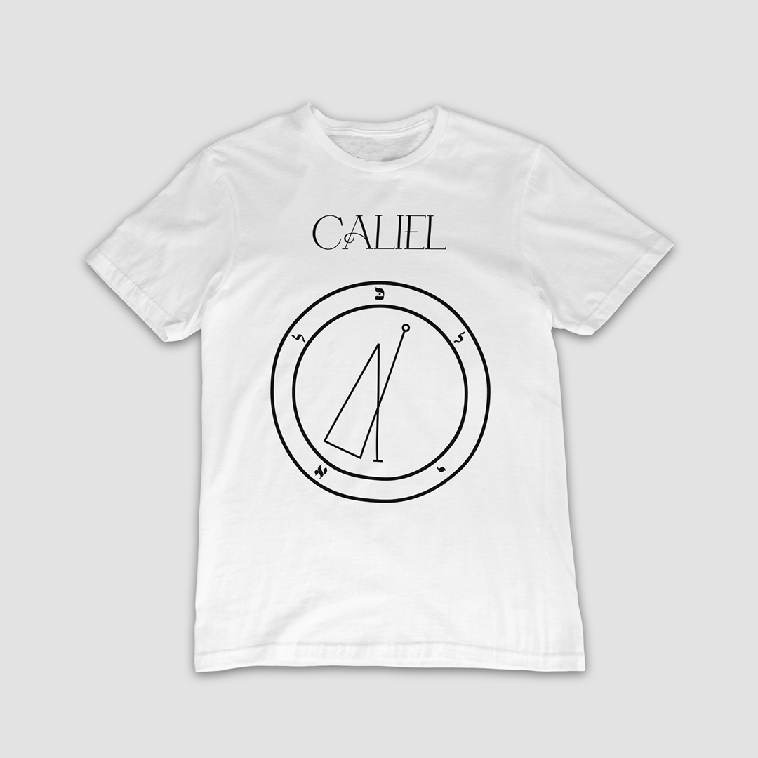 No.18 CALIEL Shem Hamephorash Guardian Angel T-Shirt in White with symbol of CALIEL on front.