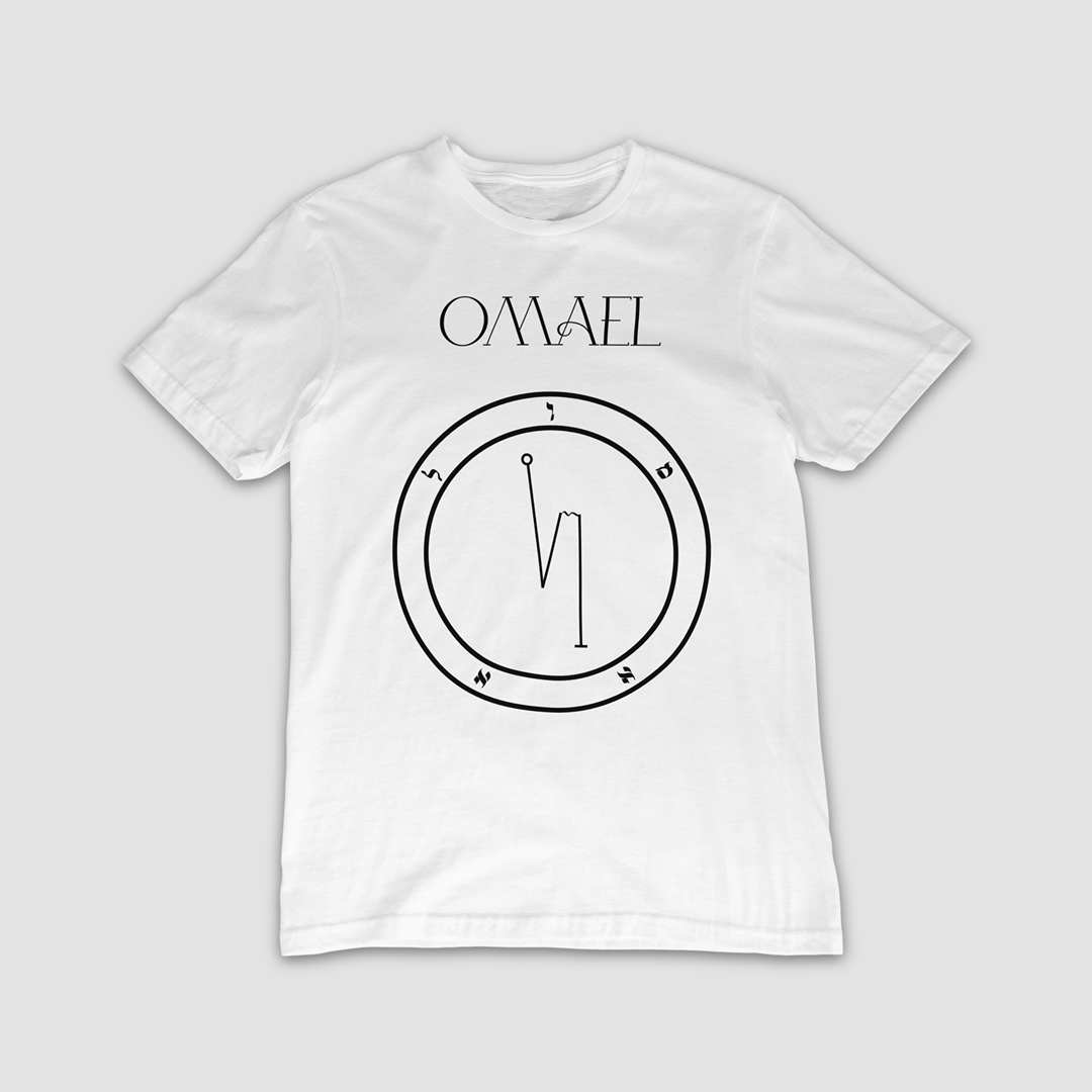 No.30 Omael Shem Hamephorash Guardian Angel T-Shirt in White with symbol of Omael on front.
