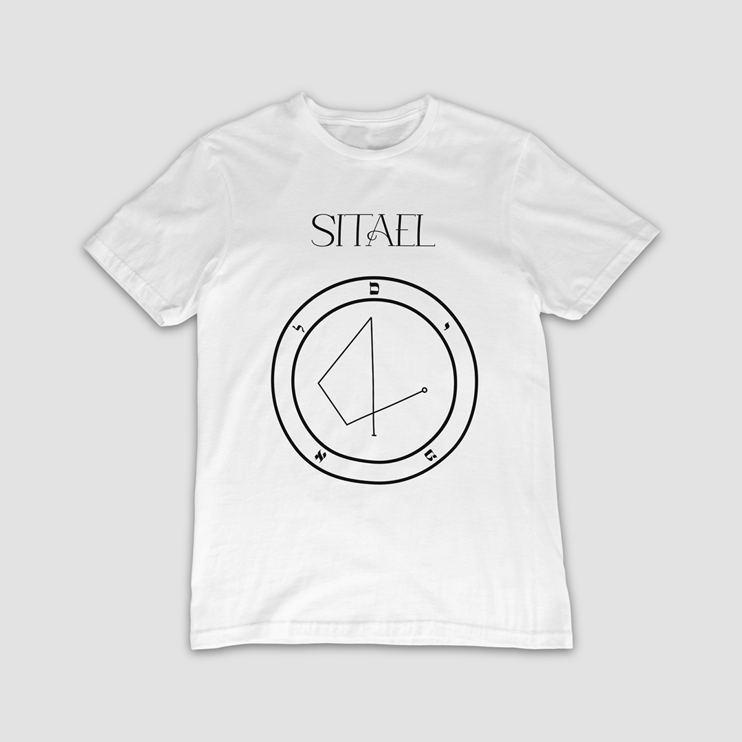 No.3_Sitael Shem Hamephorash Guardian Angel T-Shirt in White with symbol of Sitael on front.
