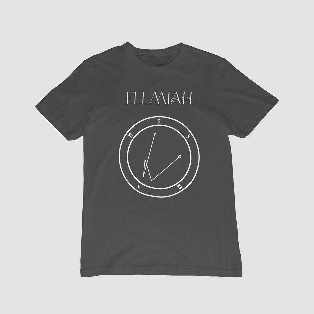 No.4_Elemiah Shem Hamephorash Guardian Angel T-Shirt in charcoal with symbol of Elemiah on front.
