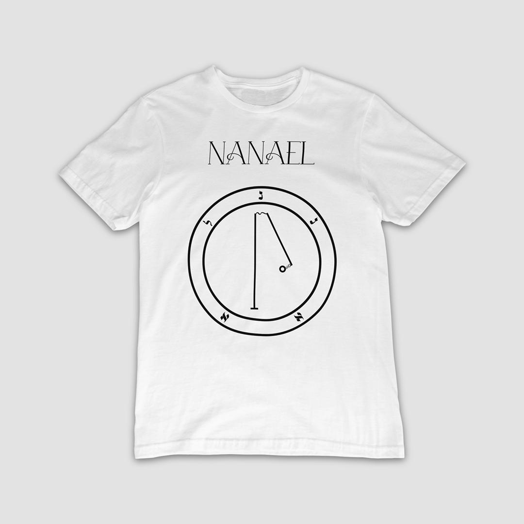 No.53 Nanael Shem Hamephorash Guardian Angel T-Shirt in White with symbol of Nanael on front.