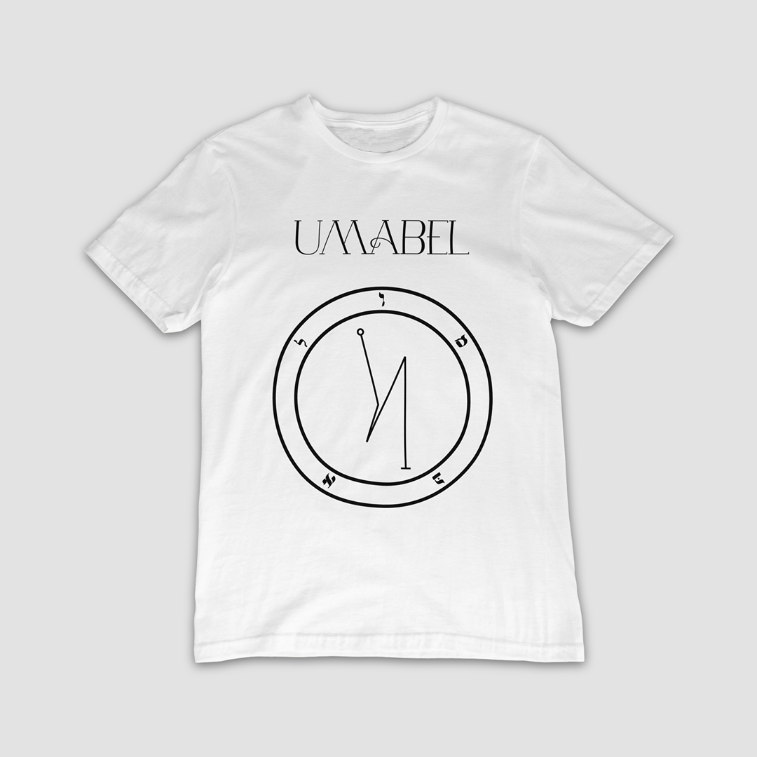 No.61 Umabel Shem Hamephorash Guardian Angel T-Shirt in White with symbol of Umabel on front.