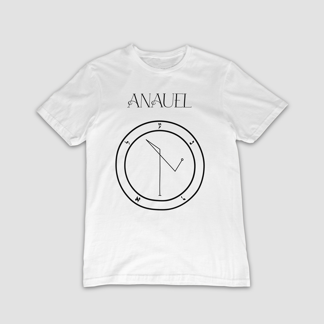 No.63 Anauel Shem Hamephorash Guardian Angel T-Shirt in White with symbol of Damabiah on front.
