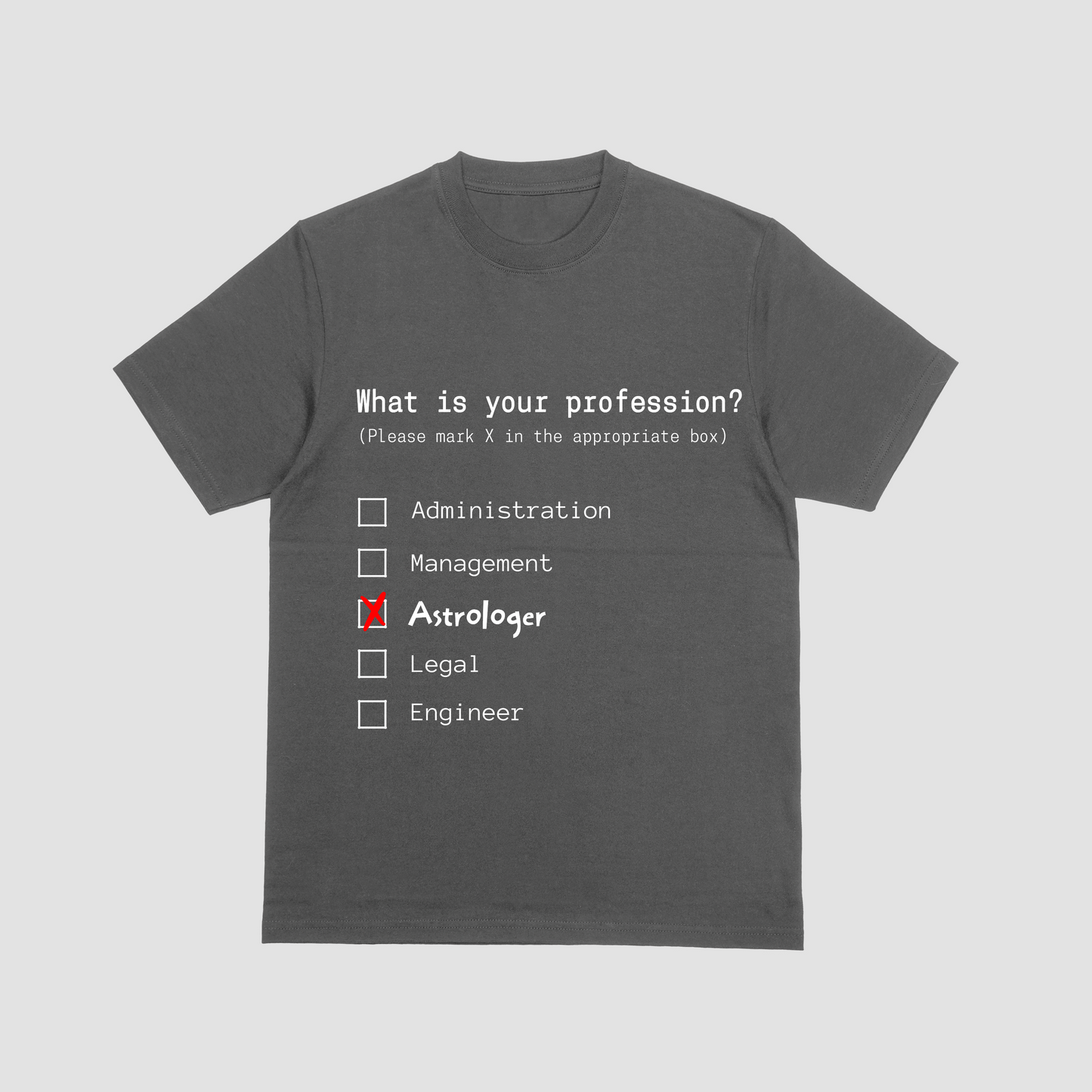 Astrologer Profession T-Shirt in Charcoal