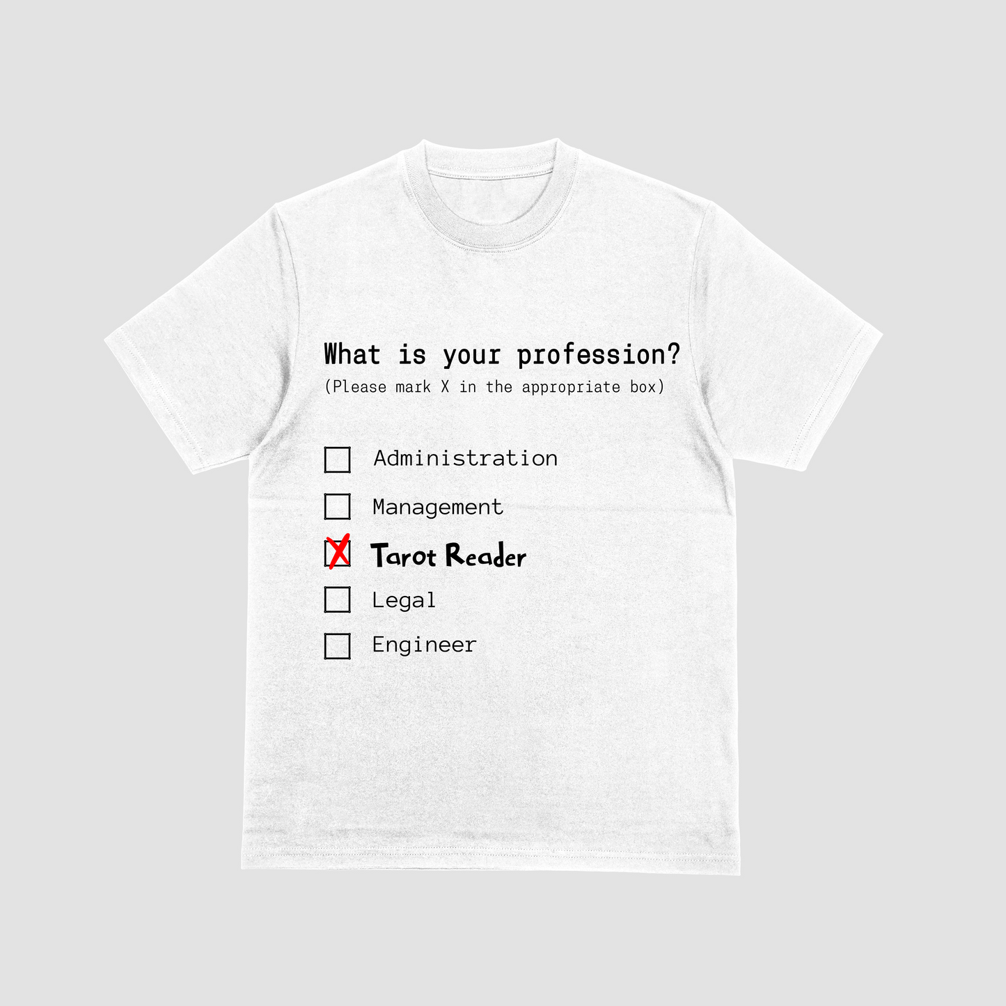 Tarot Reader Profession T-Shirt in White