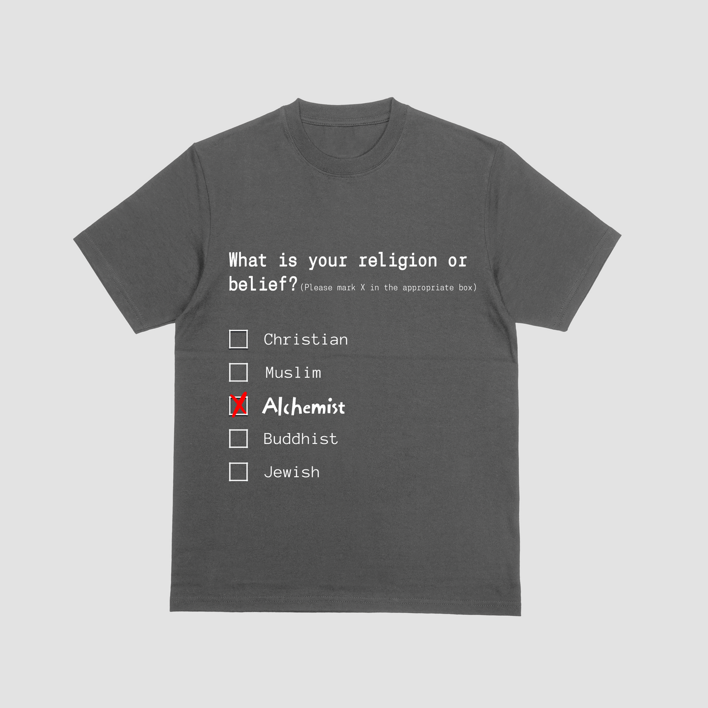 Alchemist Religion T-Shirt in Charcoal