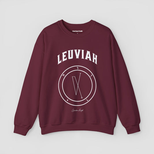 No.19 Shemhamphorasch Guardian Angel "Leuviah"  Sweatshirt  in Maroon. With the seal of Leuviah in white print on the front. 