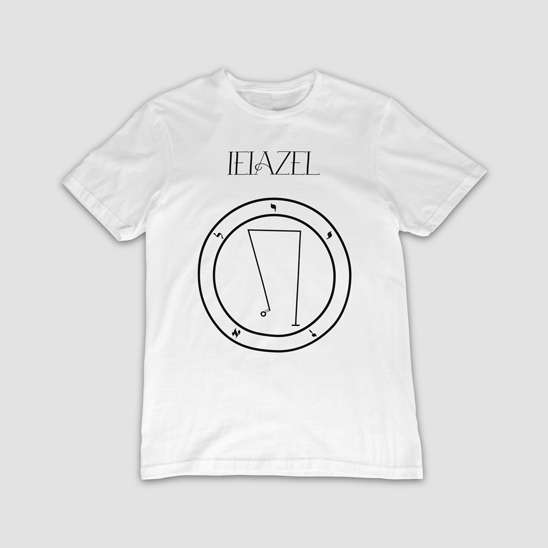 No.40 Ieiazel Shem Hamephorash Guardian Angel T-Shirt in White with symbol of Ieiazel on front. 