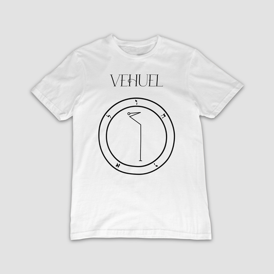 No.49 Vehuel Shem Hamephorash Guardian Angel T-Shirt in White with symbol of Vehuel on front. 