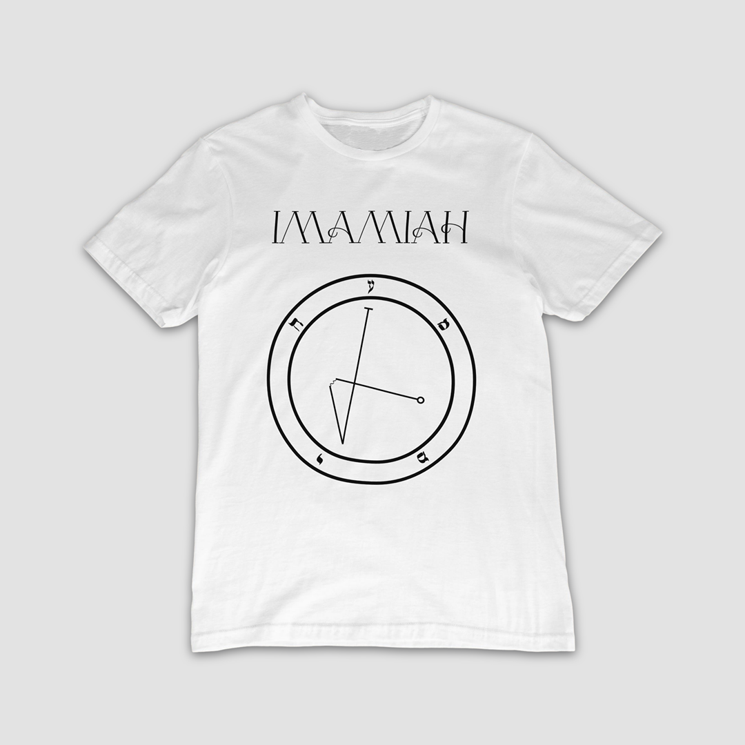 No.52 Imamiah Shem Hamephorash Guardian Angel T-Shirt in White with symbol of Imamiah on front. 