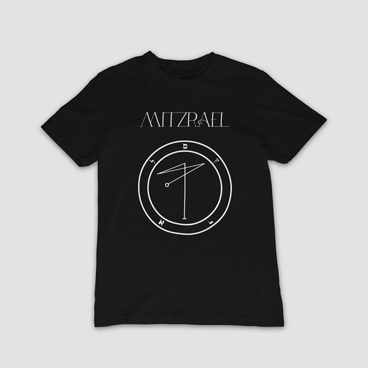 No.60 Mitzrael Shem Hamephorash Guardian Angel T-Shirt in black with symbol of Mitzrael on front. 