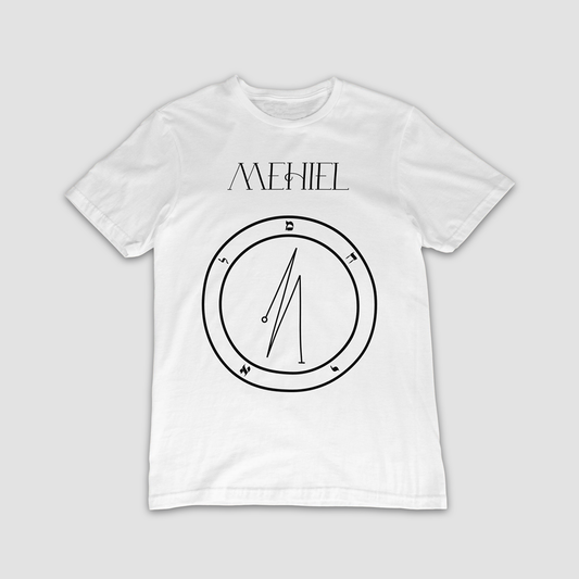 No.64_Mehiel Hamephorash Guardian Angel T-Shirt in White with symbol of Mehiel on front. 
