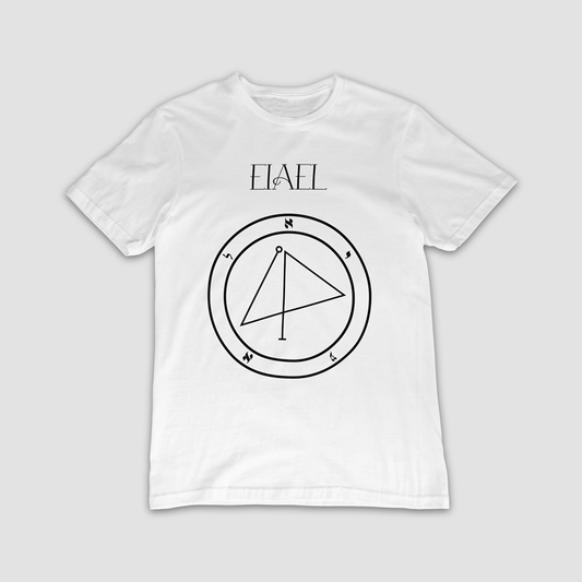 No.67 Eiael Shem Hamephorash Guardian Angel T-Shirt in white with symbol of Eiael on front. 