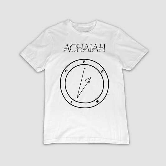 No.7_Achaiah Shem Hamephorash Guardian Angel T-Shirt in White with symbol of Achaiah on front. 
