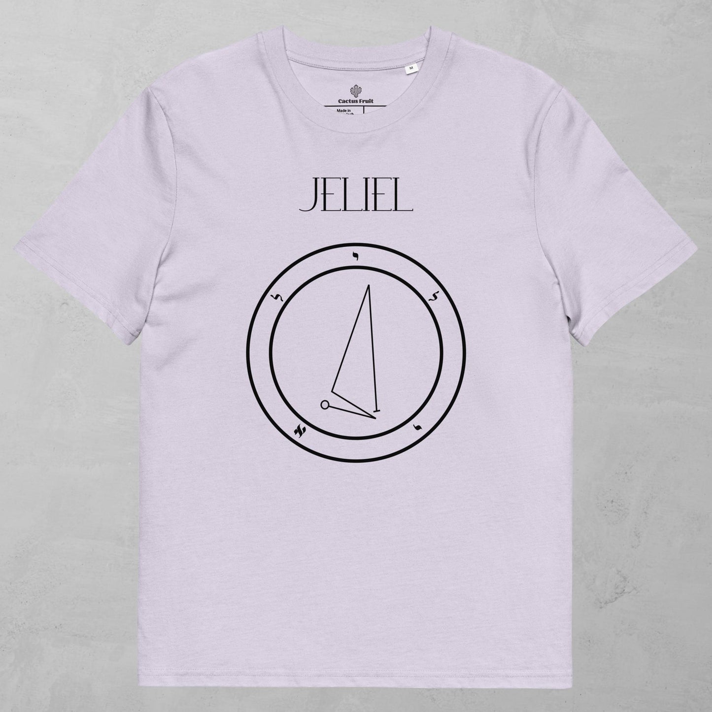 Jeliel Shem Hamephorash Guardian Angel T-Shirt in Lavender with symbol of Jeliel on front. 