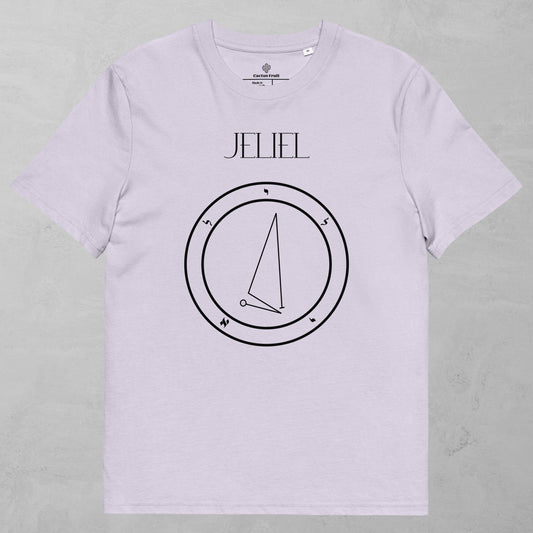 Jeliel Shem Hamephorash Guardian Angel T-Shirt in Lavender with symbol of Jeliel on front. 