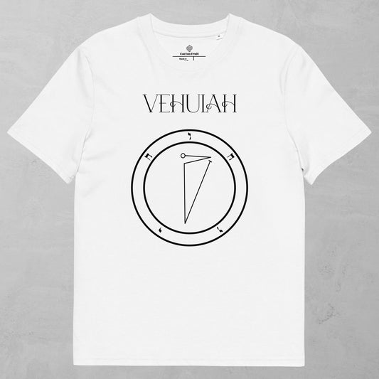 Vehuiah Shem Hamephorash Guardian Angel T-Shirt in White with symbol of Vehuiah on front. 